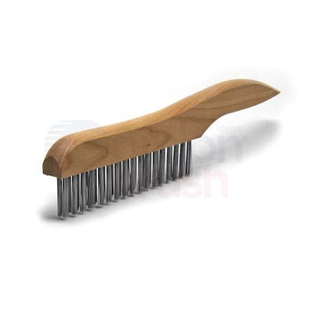 Gordon Brush 2 x 17 Row 0.012" SS Wire and Wood Shoe Handle Scratch Brush 442SSG